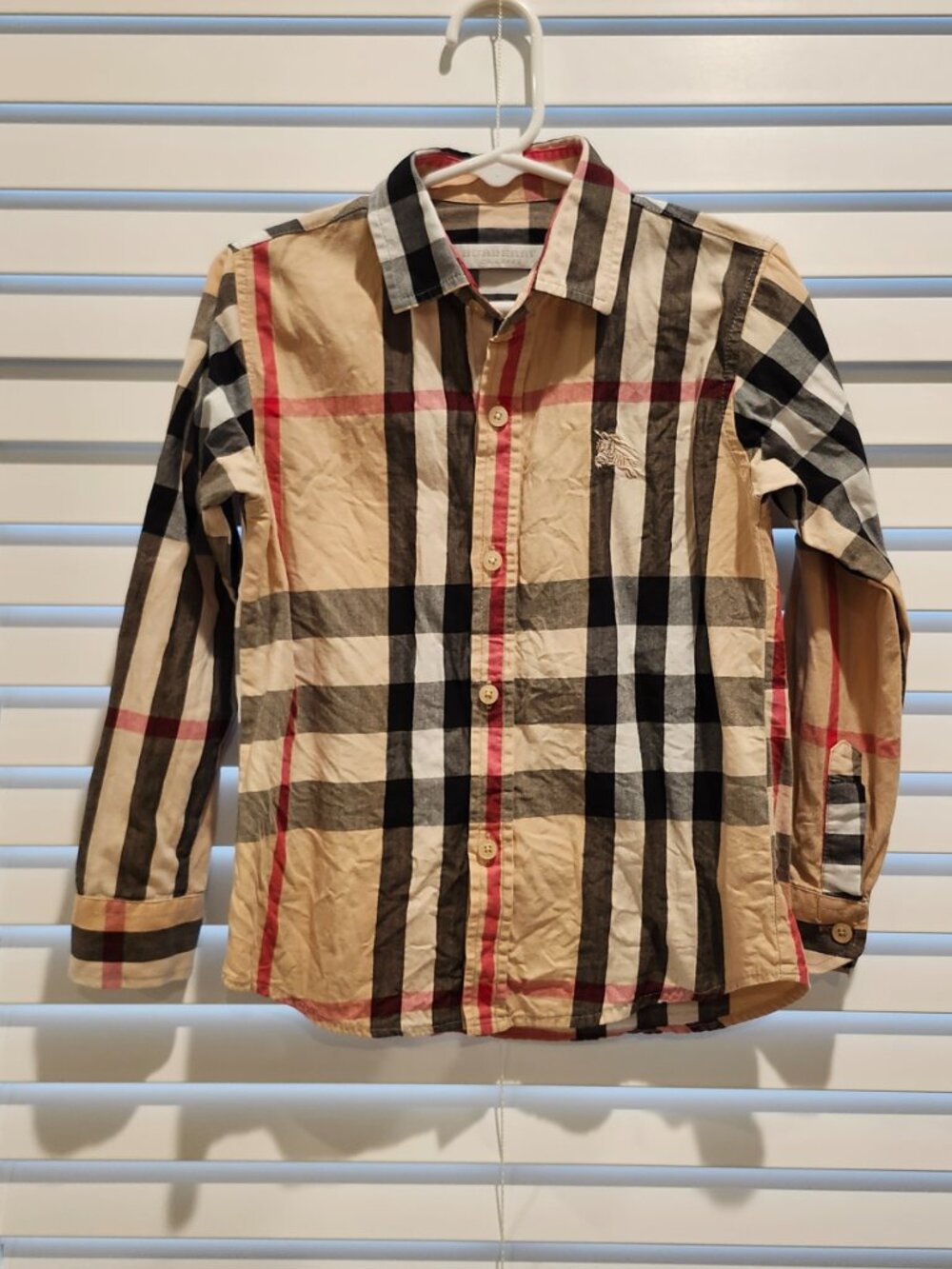 Burberry Children Boys Plaid Button‑Up Shirt – Size 6Y